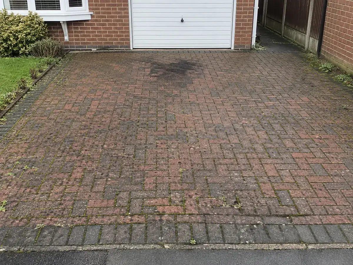 Driveway cleaning, before